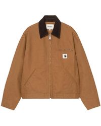 Carhartt - Jassen ,Bruin ,Katoen Og Detroit Jacket - Lyst