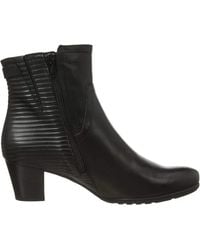 Gabor - Schwarze Stiefeletten Mit Plissiertem Rücken - Lyst