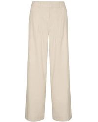 Gestuz - Broeken ,Linnen Linnen Hoge Taille Broek - Lyst