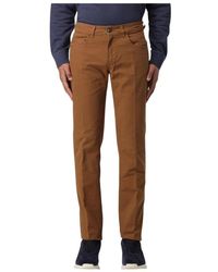 Fay - Broeken ,Bruin ,Katoen Stijlvolle Bruine Katoenen Broek - Lyst