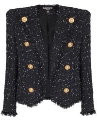 Balmain - Tweed Jackets - Lyst
