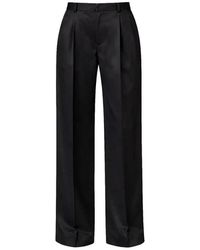 Vince - Broeken ,Zwart ,Leer Gekreukte Broek - Lyst