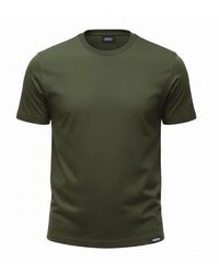 DSquared² - Tops ,Groen ,Katoen T-Shirt Met Korte Mouwen - Lyst