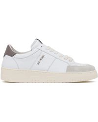 SAINT SNEAKERS - Sneakers in pelle bianca e grigio cenere - Lyst
