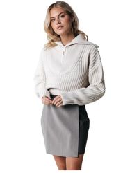 Colourful Rebel - Geruite Rok Met Ritssluiting - Lyst