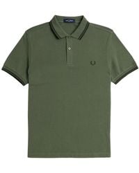 Fred Perry - Groen Twin Tipped Polo - Lyst