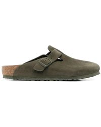 Birkenstock - Schoenen ,Groen ,Suede Leather Thyme Sandalen - Lyst