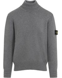 Stone Island - Maglione grigio per uomo aw24 - Lyst