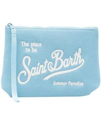 MC2 Saint Barth - Tassen ,Blauw ,Katoen Aline Canvas Clutch - Lyst