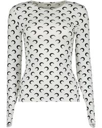 Marine Serre - Mond Jersey Top Stilvoll Herbst-Winter - Lyst