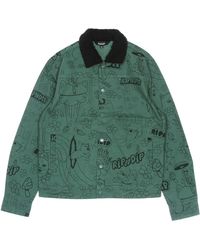 RIPNDIP - Waldgrüne Scribble Button Up Jacke - Lyst