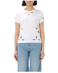 Coperni - Weißes T-Shirt Mit Kurzen Ärmeln Und Ausschnitt - Lyst