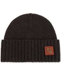 DSquared² - Accessoires ,Bruin ,Logo Patch Beanie - Lyst