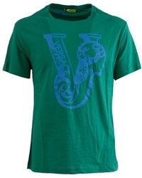 Versace - T-Shirt Met Ronde Hals Van Katoen - Lyst