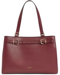 Twinset - Bordeaux Handtasche Mit Goldenen Details - Lyst