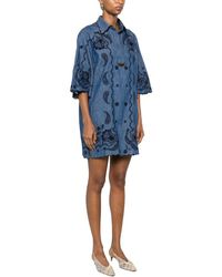 Zimmermann - Kleedjes ,Blauw ,8359Dss 261 Shirt Dress - Lyst