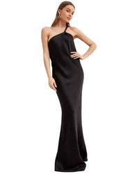 Norma Kamali - Schwarzes maxikleid mit einem schulter - Lyst