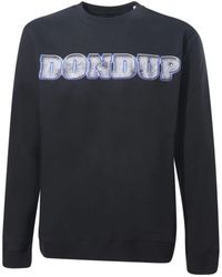 Dondup - Hoodies & Sweatvesten ,Zwart ,Katoen Regular-Fit Crew-Neck Katoenen Sweatshirt - Lyst