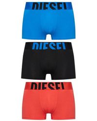 DIESEL - Ondergoed ,Blauw ,Katoen Katoenen Boxer Briefs 3-Pack - Lyst