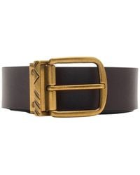 Burberry - Accessoires ,Zwart ,Katoen Omkeerbare Riem Met Gegraveerde Ruit - Lyst