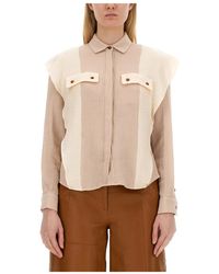Alysi - Overhemden ,Veelkleurig ,Katoen Camicia Garza Cotone Pannelli - Lyst