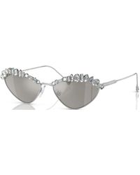 Swarovski - Silberne sonnenbrille für den täglichen gebrauch,sonnenbrille mit metallrahmen - Lyst