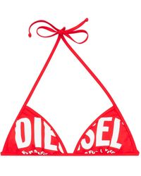 DIESEL - Top bikini con logo oversize - Lyst