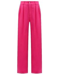 BOSS - Broeken ,Roze ,Katoen C Tanjura-W Wijde Broek - Lyst