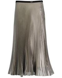 Prada - Midi plissierter rock mit glanz - Lyst