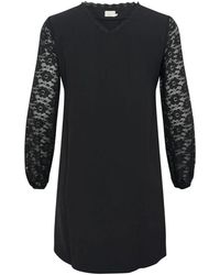 Kaffe - Kleedjes ,Zwart ,Polyester Kcmilli Lace Dress - Lyst