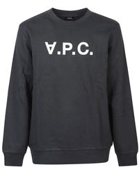 A.P.C. - Hoodies & Sweatvesten ,Zwart ,Katoen Logo Sweatshirt - Lyst