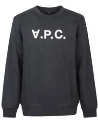 A.P.C. - Hoodies & Sweatvesten ,Zwart ,Katoen Logo Sweatshirt - Lyst