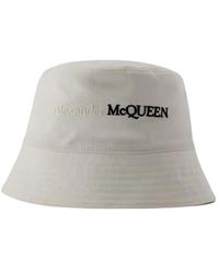 Alexander McQueen - Klassische logo bic kappe baumwolle weiß - Lyst