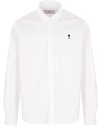 Ami Paris - Overhemden ,Wit ,Katoen De Coeur Oxford Shirt - Lyst