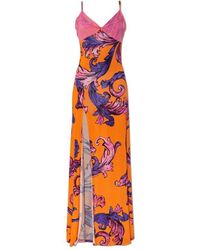 Versace Jeans Couture - Kleid Mit Frontschlitz - Lyst