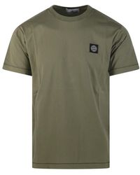Stone Island - Tops ,Groen ,Katoen Ss T-Shirt - Lyst