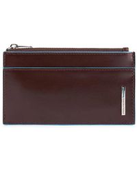 Piquadro - Accessoires ,Bruin ,Slanke Bruine Kaarthouder Portemonnee - Lyst