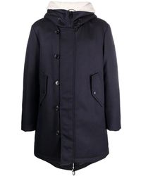 Peuterey - Button-Up Gewatteerde Jas Met Capuchon - Lyst