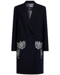 Etro - Double-Breasted Jas Met Bloemmotief - Lyst