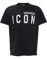 DSquared² - Camiseta con estampado Icon y cuello redondo - Lyst