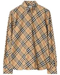 Burberry - Relaxed Fit Check Cotton Flannel Shirt - Lyst