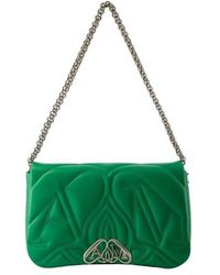 McQueen - Grüne leder seal crossbody tasche - Lyst