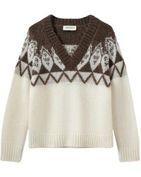 Sofie Schnoor - Truien & Vesten ,Wit ,Wol Allegrasw V-Neck Gebreide Trui - Lyst