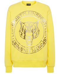Philipp Plein - Fitness ,Geel ,Katoen Longsleeve Sweatshirt Tiger - Lyst