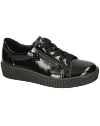 Gabor - Schoenen ,Zwart ,Leer Knautschlack Plateau Sneaker - Lyst