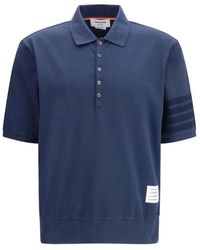 Thom Browne - Tops ,Blauw ,Katoen Katoenen Polo Shirt - Lyst