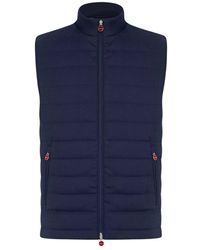 Kiton - Jassen ,Blauw ,Wol Mouwloze Blouson Van Virgin Wool - Lyst
