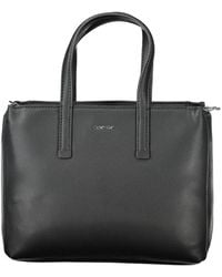 Calvin Klein - Schwarze Damen Handtasche Aus Polyester - Lyst