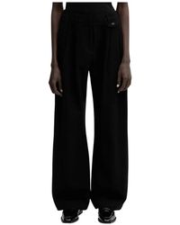 WRSTBHVR - Broeken ,Zwart ,Polyester Dorea Wijde Broek - Lyst