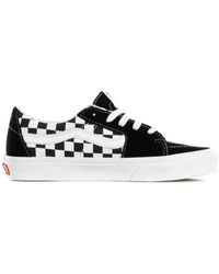 Vans - Schwarzer Low-Top Sneaker Mit Schachbrettmuster - Lyst